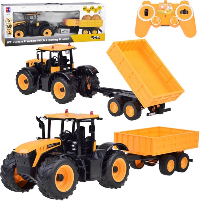 Trattore JCB con rimorchio telecomandato Double E 1:16
