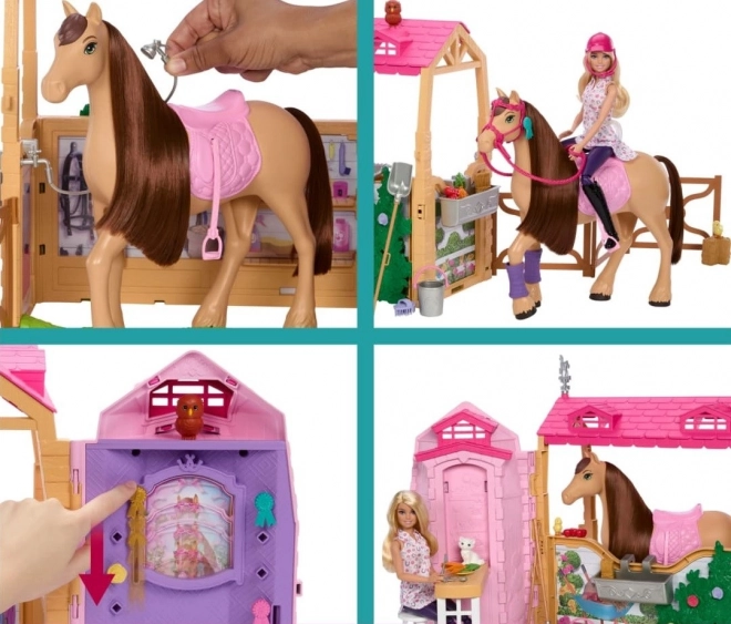 Set Stalla e Cavallo Barbie con Accessori