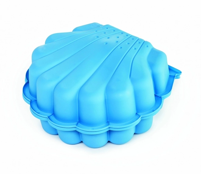 Sabbiera conchiglia con coperchio blu