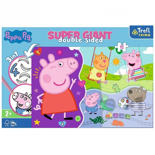 Puzzle Doppia Faccia Peppa Pig Super Gigante