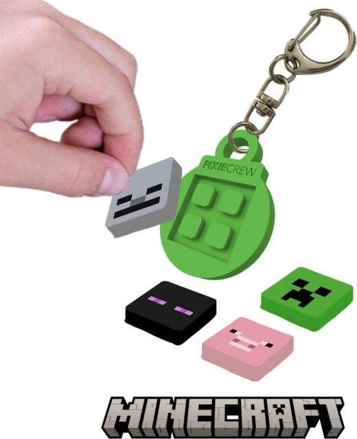 PIXIE CREW portachiavi circolare con multipixel tematici MINECRAFT