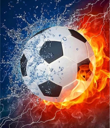 Pittura a Diamante Pallone da Calcio 30x40cm