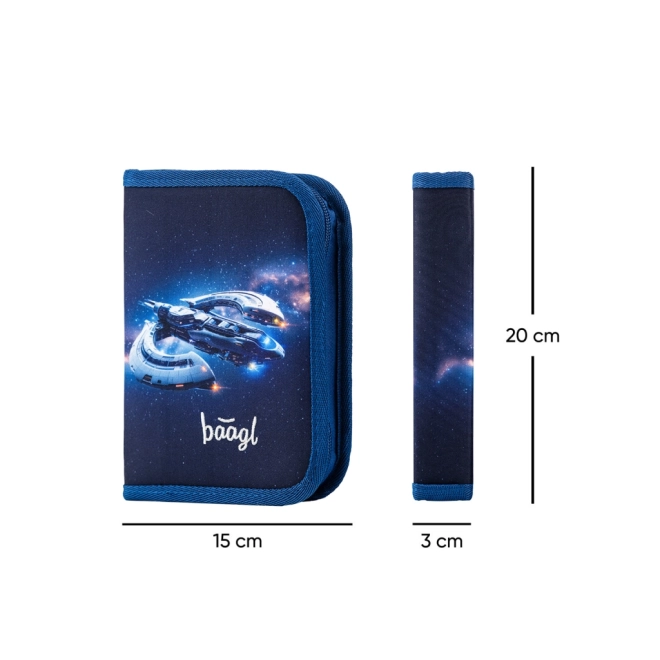 Set Baagl Zippy Nave spaziale: zaino scolastico, astuccio e sacchetto
