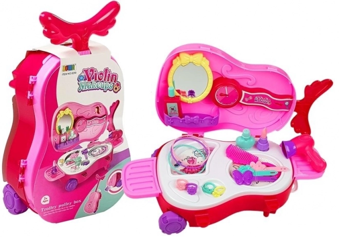 Toeletta con Valigia a Carrello con Specchio