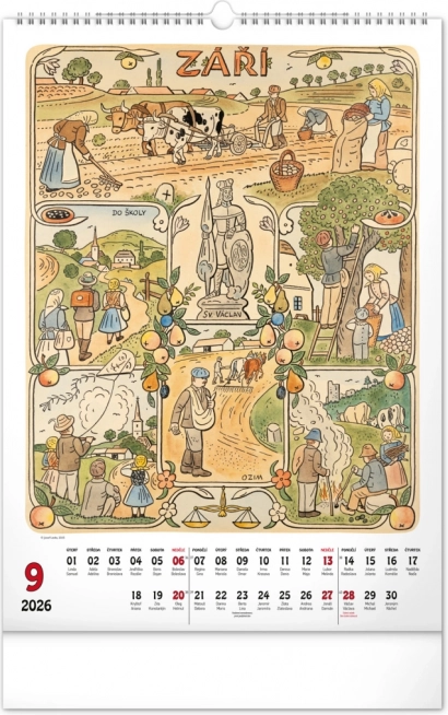 Calendario da parete Josef Lada 2026