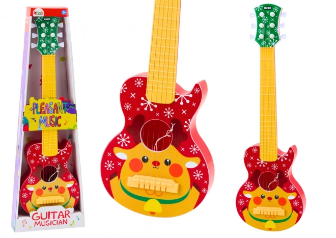 Chitarra giocattolo per bambini renna rossa