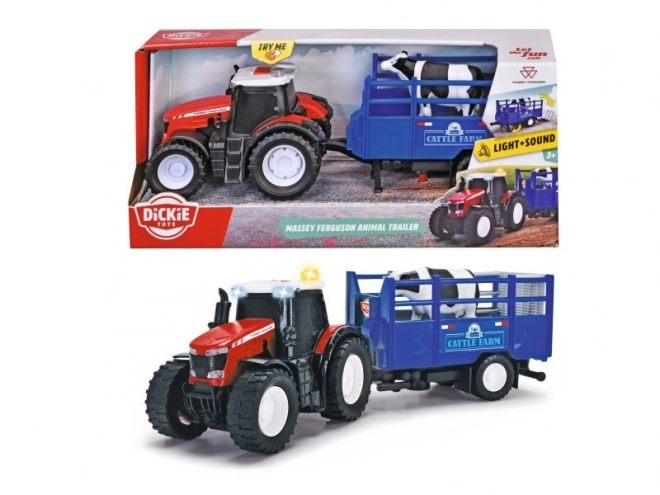 Trattore FARM MASSEY FERGUSON con rimorchio, 26 cm