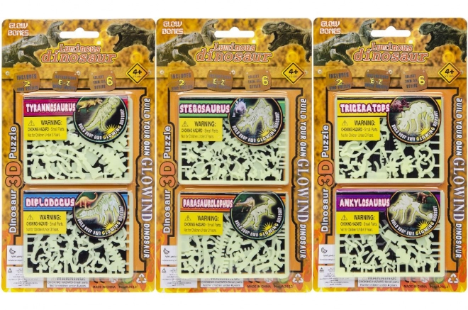 Puzzle 3D dinosauro che brilla al buio