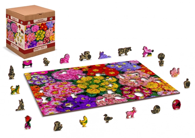 Puzzle in legno Fiori in fiore 2 in 1