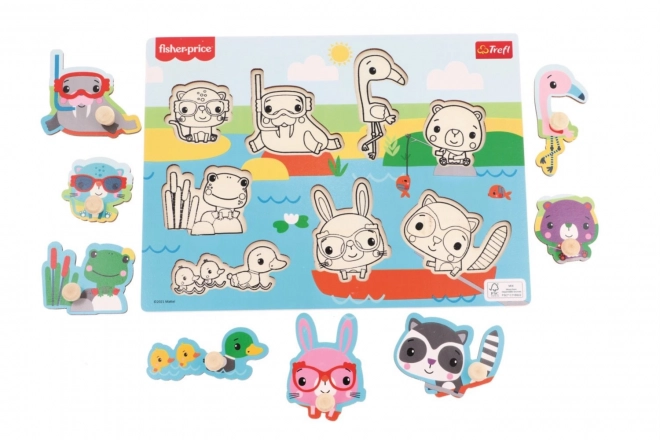 Puzzle in legno animali dell'acqua FISHER PRICE