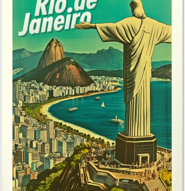 Calendario da parete Vintage poster – città del mondo 2026