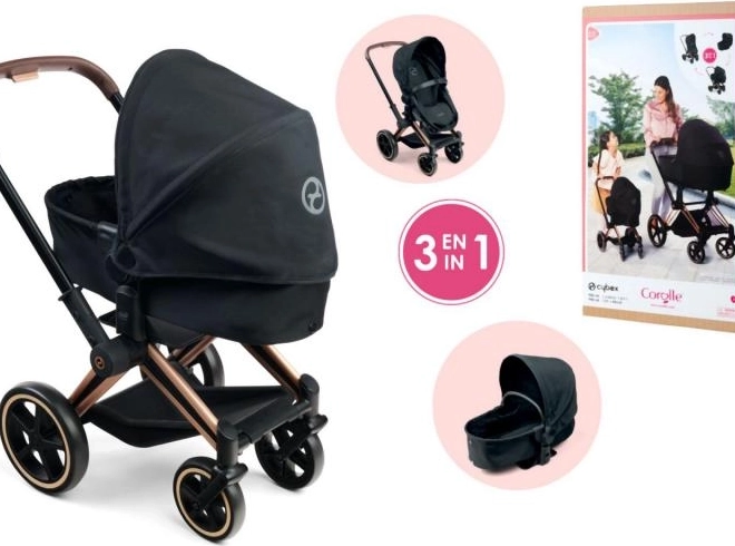 Passeggino per bambole Cybex 3 in 1 nero