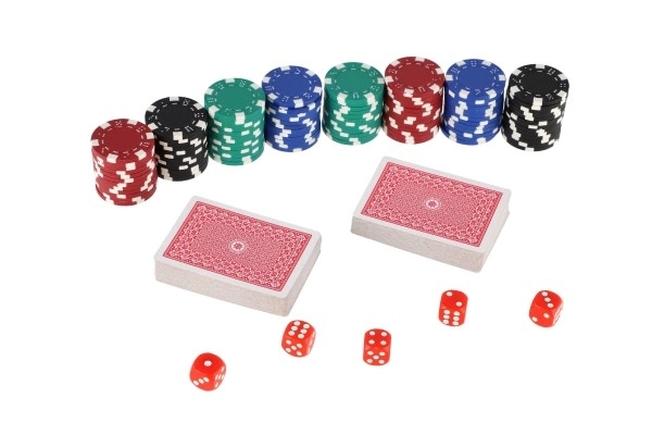 Set Poker 100 Pezzi con Carte e Dadi in Valigetta