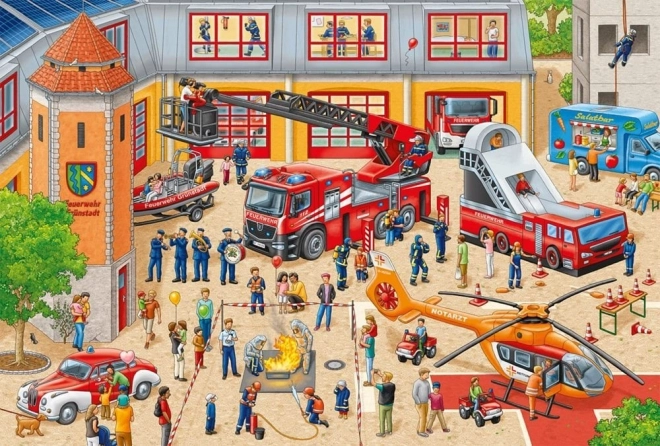 Puzzle Stazione dei Pompieri per Bambini 60 Pezzi