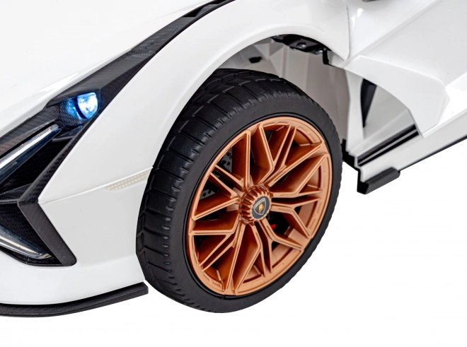 Lamborghini SIAN auto per bambini a batteria con telecomando – Bianco