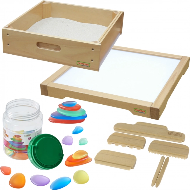 Pannello Sensoriale LED con Accessori per Giocare nella Sabbia di Masterkidz