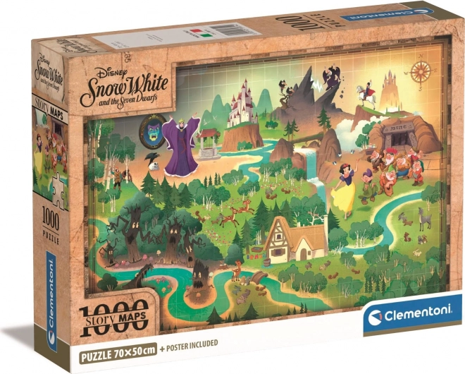 Puzzle 1000 pezzi Compact Story Maps Biancaneve