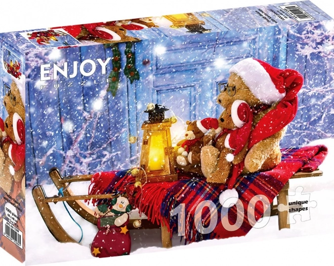 Puzzle Orsacchiotti con Cappelli di Babbo Natale 1000 Pezzi