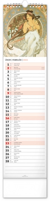 Calendario da Parete Alfons Mucha 2025