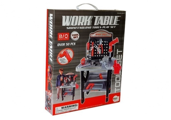 Set da gioco banco di lavoro con trapano a batteria