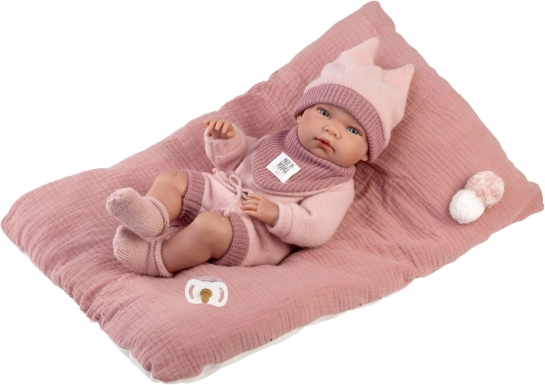Bambola neonato realistica New Born Bambina con corpo intero in vinile 40 cm