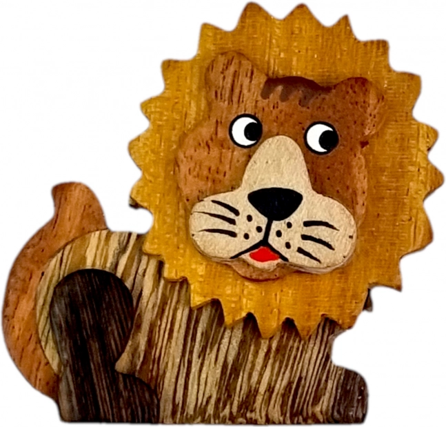 Magnete decorativo in legno Leone per bambini