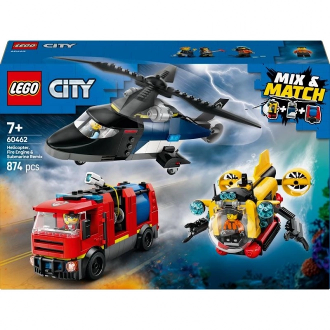 Set di veicoli dei vigili del fuoco e della polizia Lego City