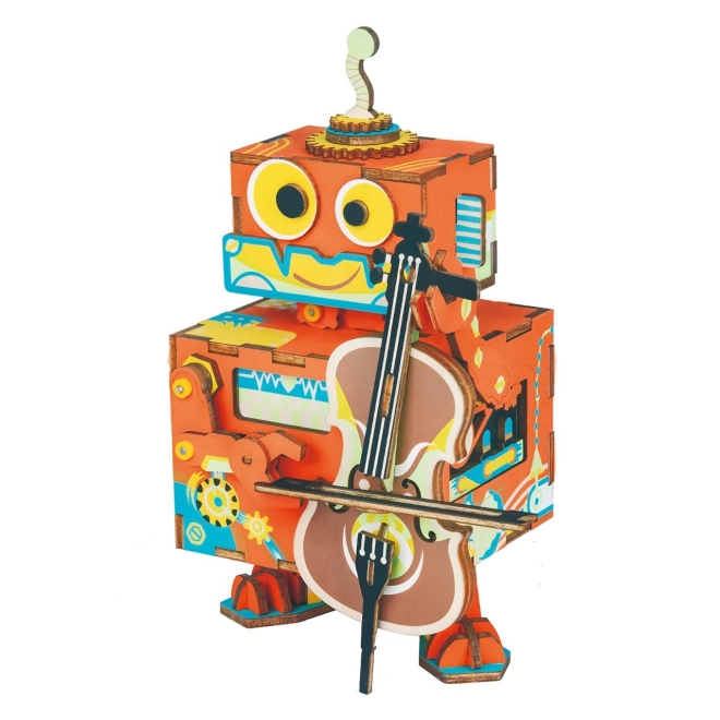 Scatola musicale robotica in legno RoboTime 3D