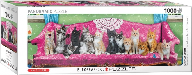 Puzzle panoramico gatti sul divano