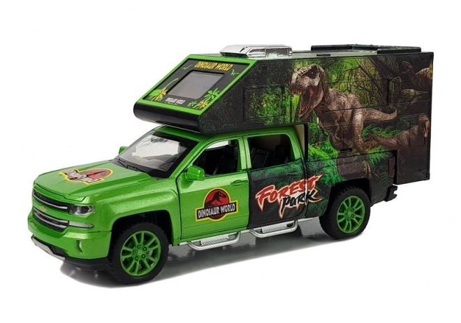 Camper con Dinosauri Verde