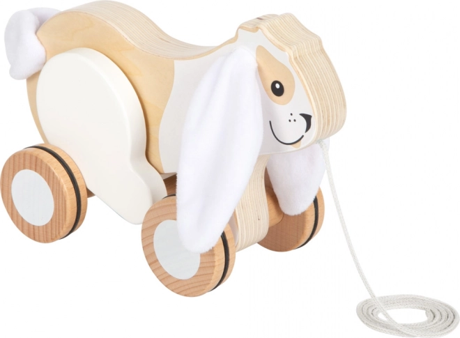 Giocattolo da trascinare in legno Coniglio con orecchie fruscianti di Small Foot