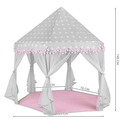 Grande tenda gioco per bambini grigia e rosa