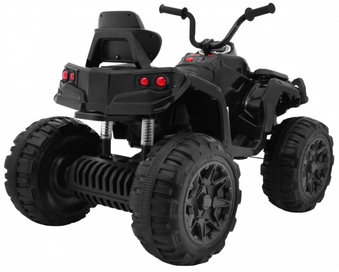 Quad ATV 2,4GHz a batteria per bambini nero + telecomando + ruote EVA + radio MP3 + partenza lenta