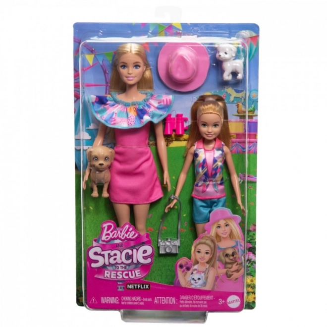 Set Bambole Barbie e Stacie con Cagnolini