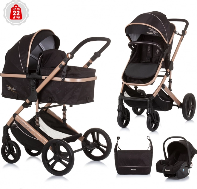 Passeggino combinato Amore 2 in 1 Chipolino Jungle – Ossidiana, Oro