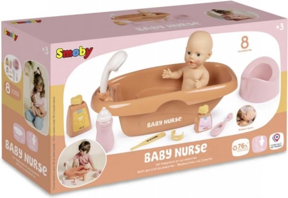 Vaschetta per bambole Baby Nurse con accessori