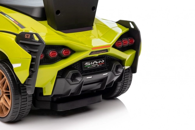 Macchina da passeggio Lamborghini bianca con spintore – Verde
