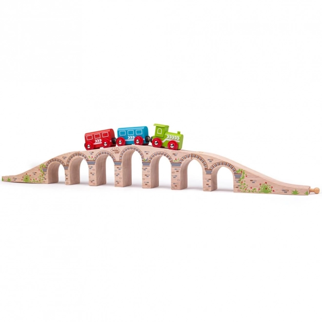 Ponte lungo in legno per treni Bigjigs Rail