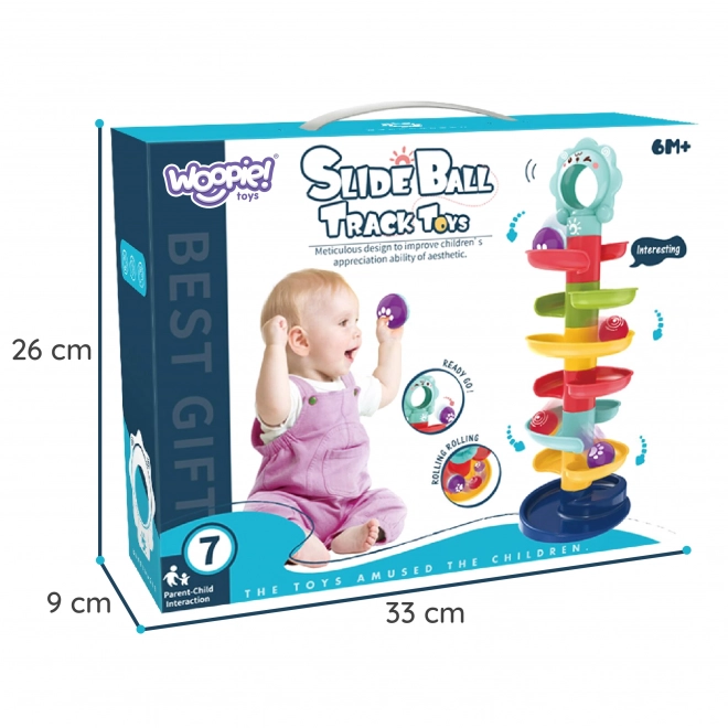 Torre Spiral WOOPIE per Bambini con Set di Piste per Palline