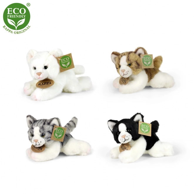 Gatto di peluche sdraiato 17 cm eco-friendly