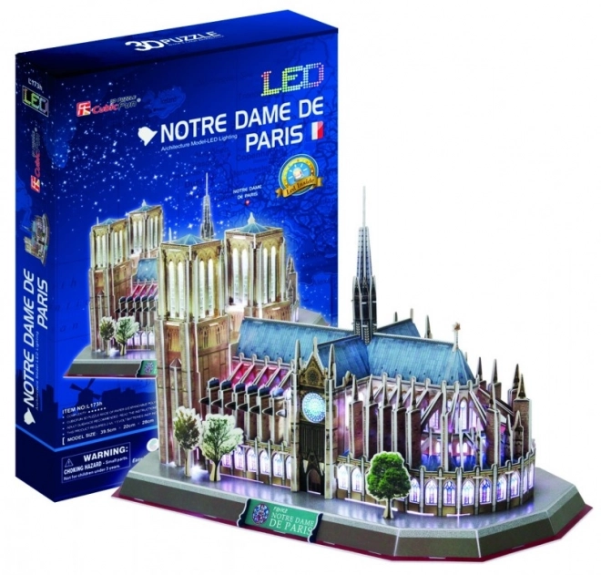 Puzzle 3D Cattedrale di Notre Dame con Luce LED