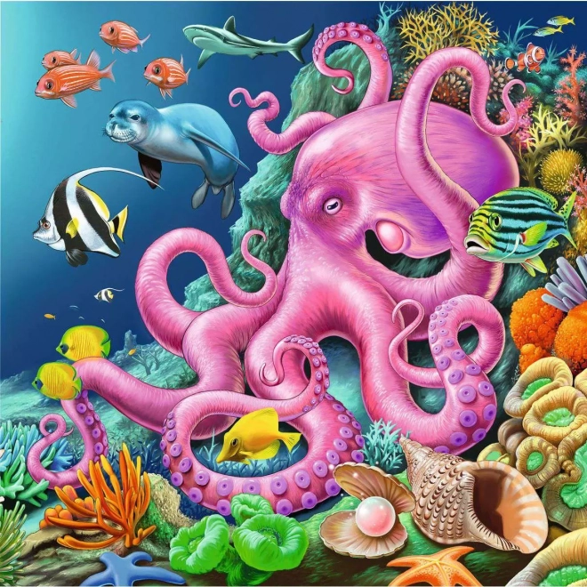 Puzzle Vita sott'acqua 3x49 pezzi