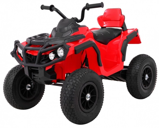 Quad elettrico per bambini Rosso + ruote gonfiabili + radio MP3 + partenza lenta