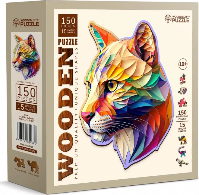 Puzzle in legno Puma colorata 150 pezzi