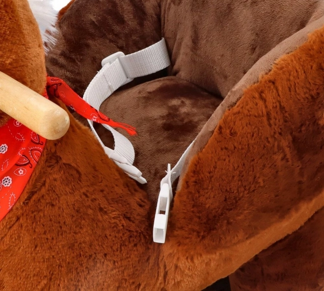 Cavallo a dondolo marrone con sedile