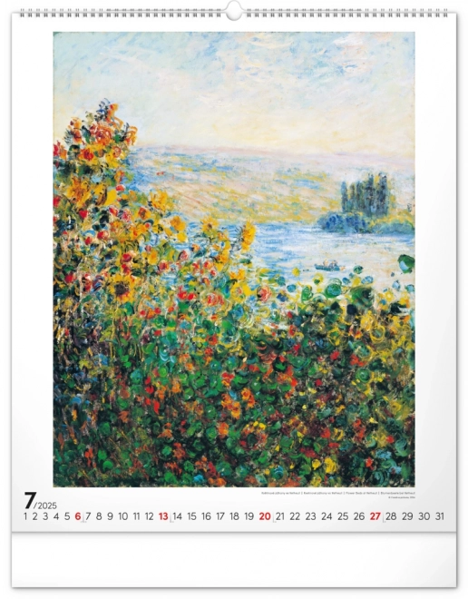 Calendario da parete Claude Monet 2025