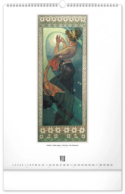 Calendario da parete Alfons Mucha 2025