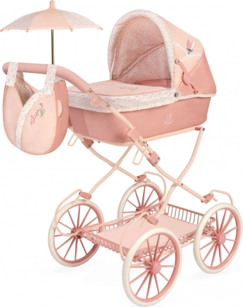 Passeggino pieghevole per bambole TULIPE con borsa e accessori 81 cm