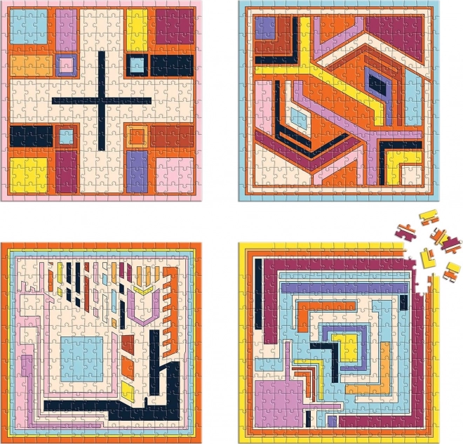 GALISON Puzzle quadrato Frank Lloyd Wright: Blocchi tessili 4x200 pezzi