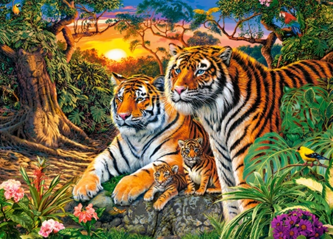 Puzzle 180 pezzi tiger family